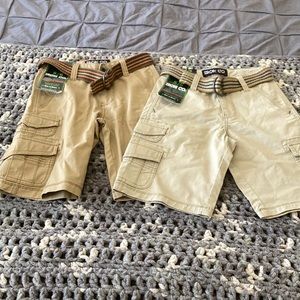 NWT set of 2 boys khaki cargo shorts